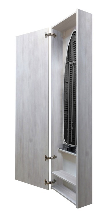 Шкаф увеличенной глубины со встроенной гладильной доской и зеркальным фасадом Айрон Бокс XL Термо